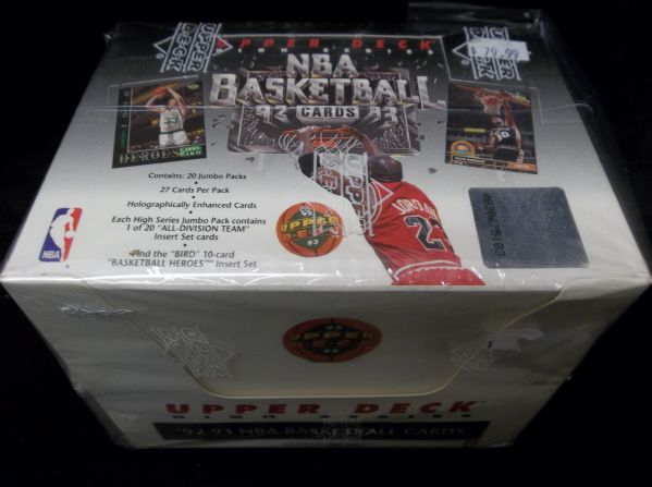 1992-93 Upper Deck Basketball- High Series- 1 Unopened Jumbo Box