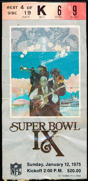 1975 Super Bowl IX Ticket Stub