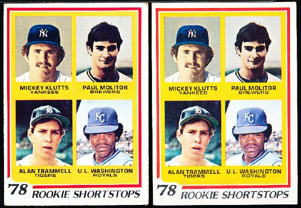 1978 Topps Bsbl. #707 Paul Molitor/ Alan Trammell RC- 2 Cards
