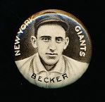 1910-12 P2 Sweet Caporal Baseball Pin- Becker, NY Giants