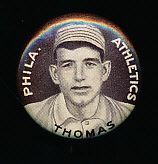 1910-12 P2 Sweet Caporal Baseball Pin- Ira Thomas, Phil A’s- Small Letters