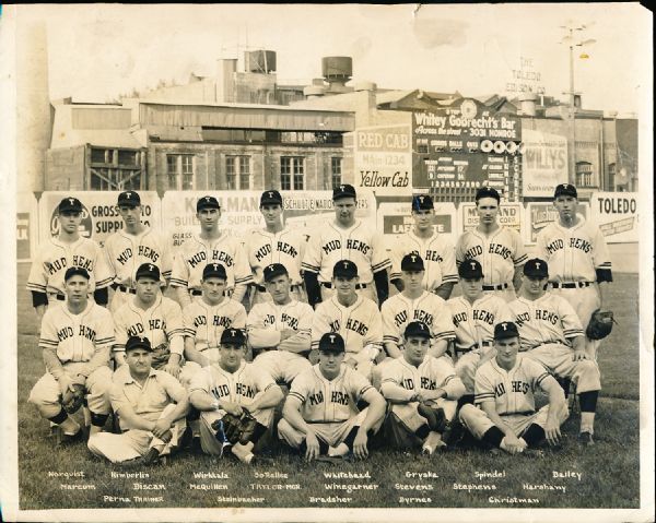 1941 Toledo Mud Hens Team Picture- 8” x 10- Black & White