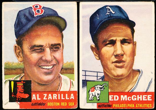 1953 Topps Bb- 6 Cards