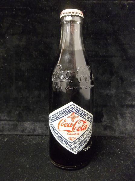 1976 Coca-Cola 75th Anniversary 10 FL. Oz. Full Glass Bottle
