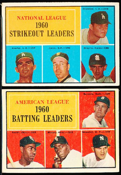 1961 Topps Bb- 4 Diff. Leaders