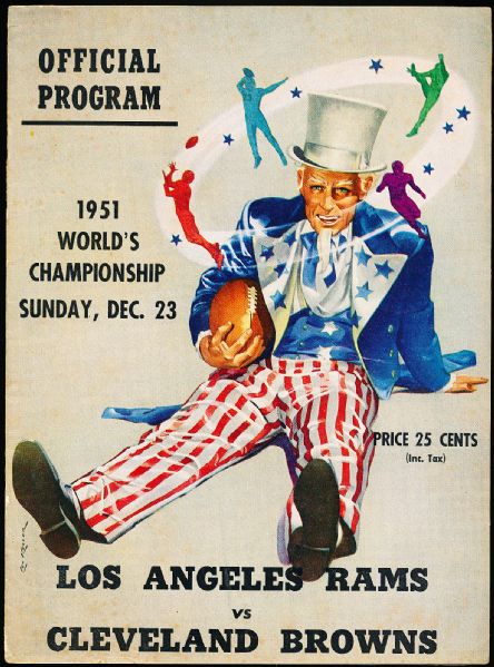 December 23, 1951 NFL World’s Championship Program- Cleveland Browns @ Los Angeles Rams
