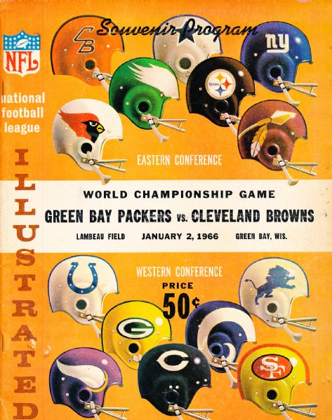 January 2, 1966 NFL World Championship Program- Cleveland Browns @ Green Bay Packers