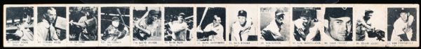 1950 R423 Baseball Strip of 13- Includes #14 Ty Cobb,#21 Dizzy Dean, #38 Hank Greenberg, #67 Connie Mack, #92 Babe Ruth!