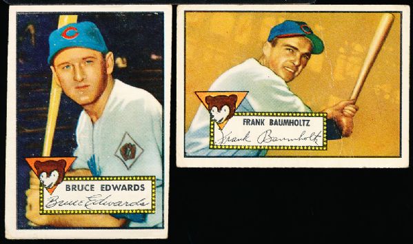 1952 Topps Baseball- Chicago Cubs- 2 Cards