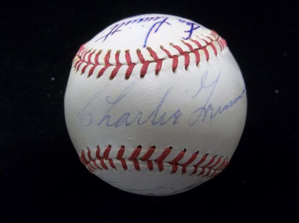 1950’s? Wilson Official League Baseball Autographed by 9 Diff. Major and Minor Leaguers