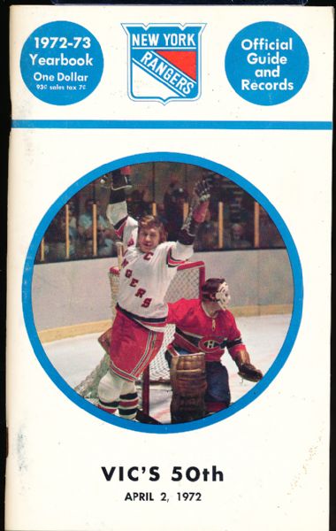 1972-73 New York Rangers Hockey Media Guide