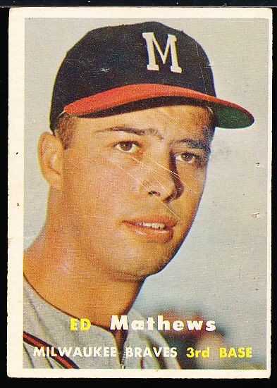 1957 Topps Bb- #250 Eddie Mathews