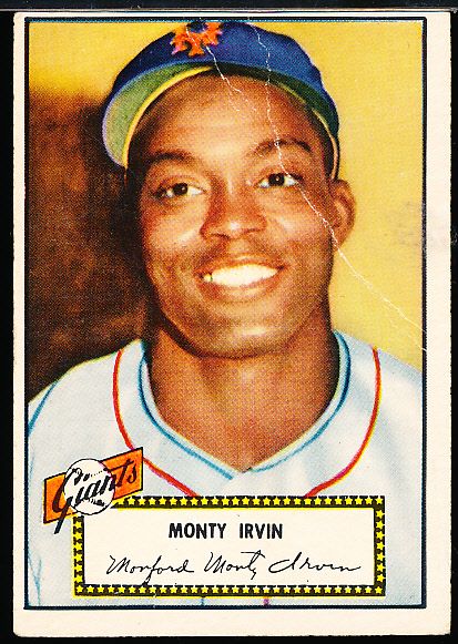 1952 Topps Baseball- #26 Monty Irvin, Giants- Red Back
