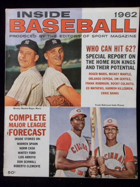 1962 Inside Baseball Magazine- Mantle/ Maris, etc. on Cover