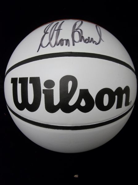 Elton Brand Autographed Wilson 4-Panel White Autograph-Style Basketball