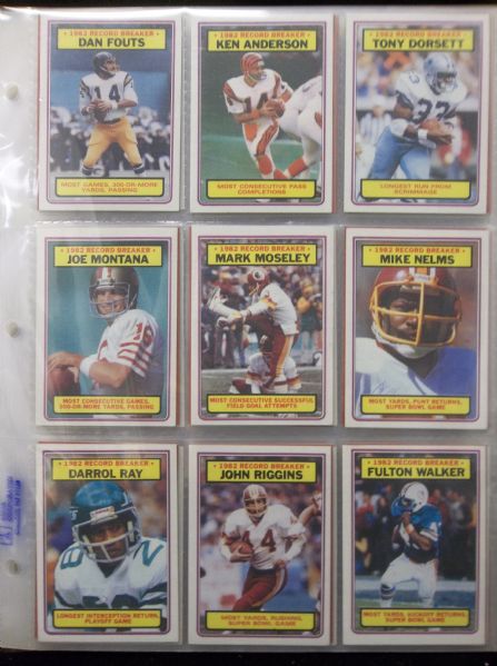 1983 Topps Football Complete Set of 396 in Pages