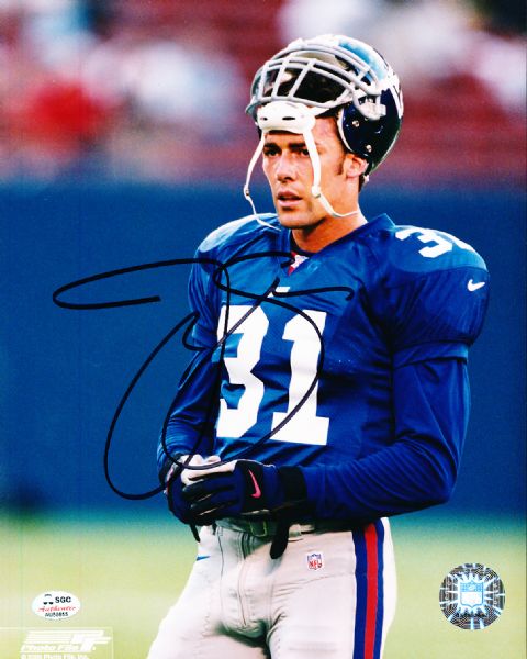 Jason Sehorn Autographed New York Giants Ftbl. Color 8” x 10” Photo- SGC Authenticated