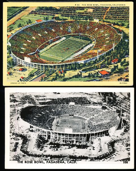 The Rose Bowl, Pasadena Ca- Linen Postcard