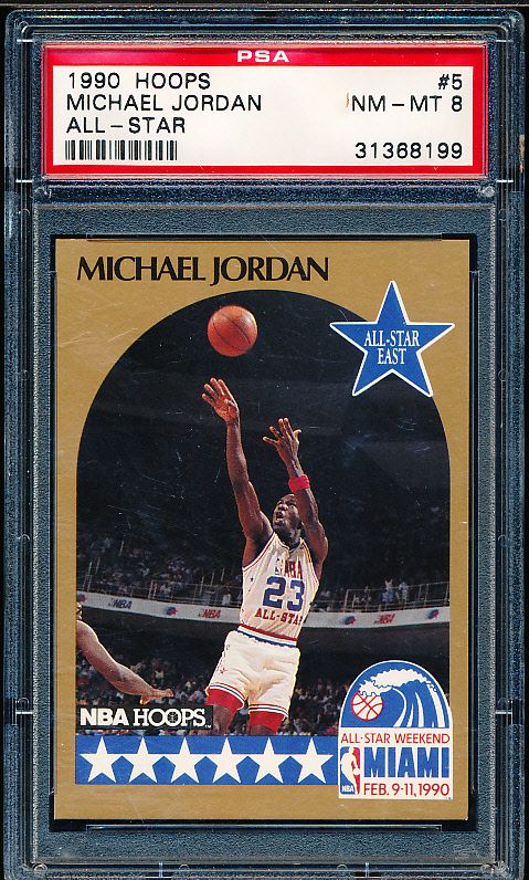 Lot Detail - 1990-91 Hoops Bskbl. #5 Michael Jordan AS- PSA Graded Near