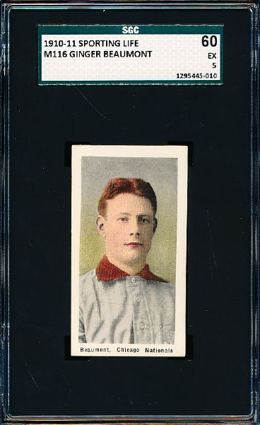 1910-11 M116 Sporting Life Bb- Ginger Beaumont, Chicago Nationals- SGC 60 (Ex 5)