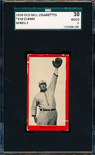 1910 T210 Old Mill Baseball- Series 2 – Clarke, Norfolk- SGC 30 (Good 2)