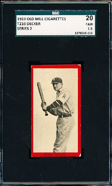1910 T210 Old Mill Baseball- Series 2 - Decker, Richmond- SGC 20 (Fair 1.5)
