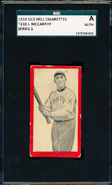 1910 T210 Old Mill Baseball- Series 5 - J. McCarthy, Anderson- SGC A (Authentic)