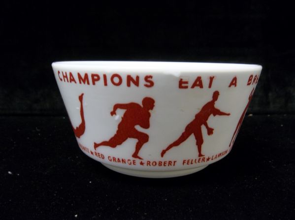 1930’s Wheaties Breakfast of Champions White Milk Glass Cereal Premium Bowl