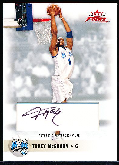 2003-04 Fleer Focus Bskbl. “Anniversary Gold Autograph” #TM Tracy McGrady, Magic- #15/50!