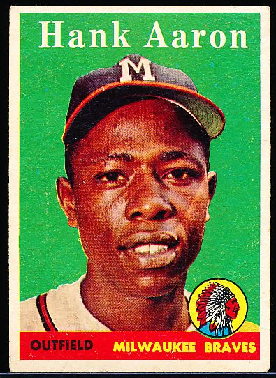 1958 Topps Baseball- #30 Hank Aaron, Braves