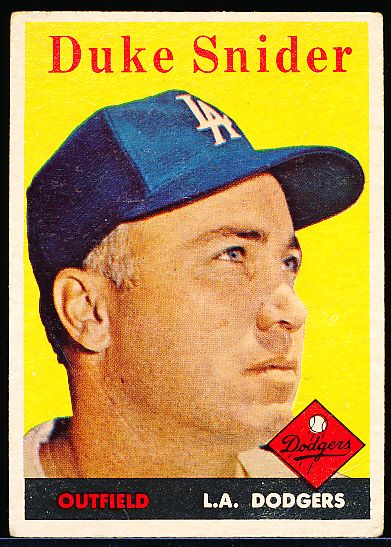 1958 Topps Baseball- #88 Duke Snider, Dodgers