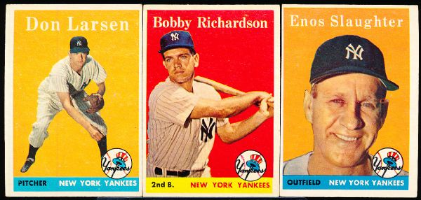 1958 Topps Baseball- 3 Diff. N.Y. Yankees