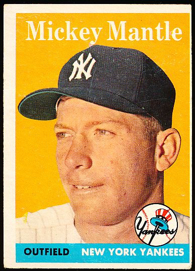 1958 Topps Baseball- #150 Mickey Mantle, Yankees