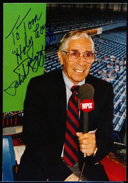 Phil Rizzuto Autographed WPIX Announcer Color 3-½” x 5” Photo