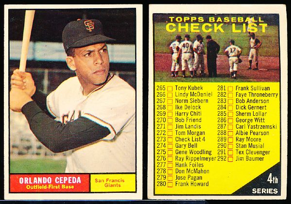 1961 Topps Bb- 4 Cards