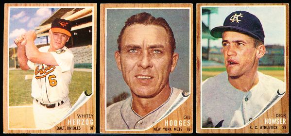 1962 Topps Bb- 3 Diff.