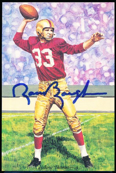1992 Goal Line Art Ftbl. #93 Sammy Baugh, Redskins- Autographed- JSA Certified