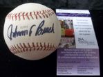 Johnny Bench Autographed Bsbl. Official Worth League Bsbl.- JSA Certified
