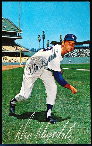 Don Drysdale Autographed Los Angeles Dodgers Bsbl. Color Postcard- JSA Certified