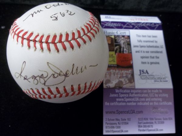Reggie Jackson Autographed Official AL Bobby Brown Bsbl. with Inscription- JSA Certified