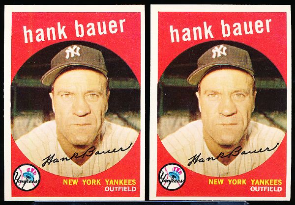 1959 Topps Bb- #240 Hank Bauer, Yankees- 5 Cards