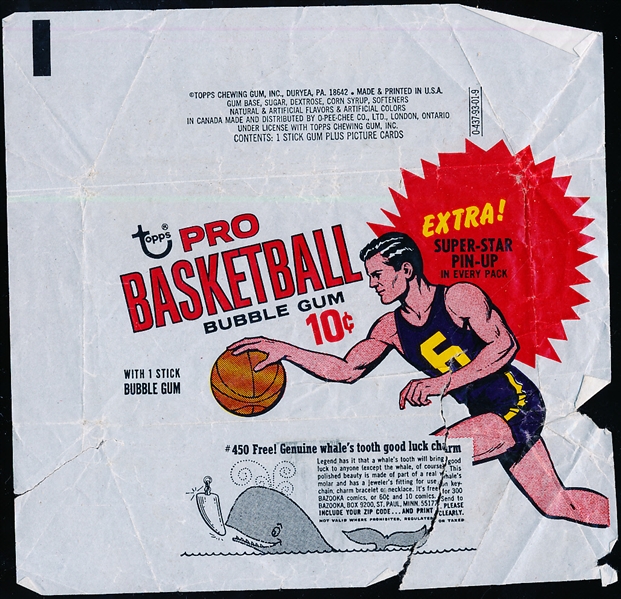 1969-70 Topps Basketball 10 Cent Wrapper