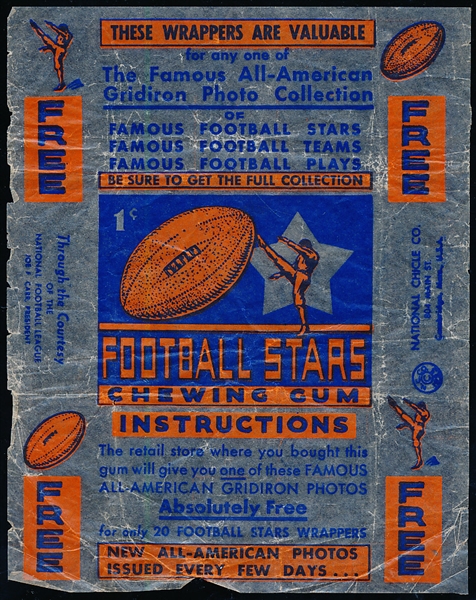 1935 National Chicle Football- 1 Cent Wrapper