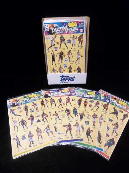 1997 Topps Reusable “Create Your Own Card” Basketball Stickers- 4 Complete Factory Sealed Sets with Kobe Bryant! 