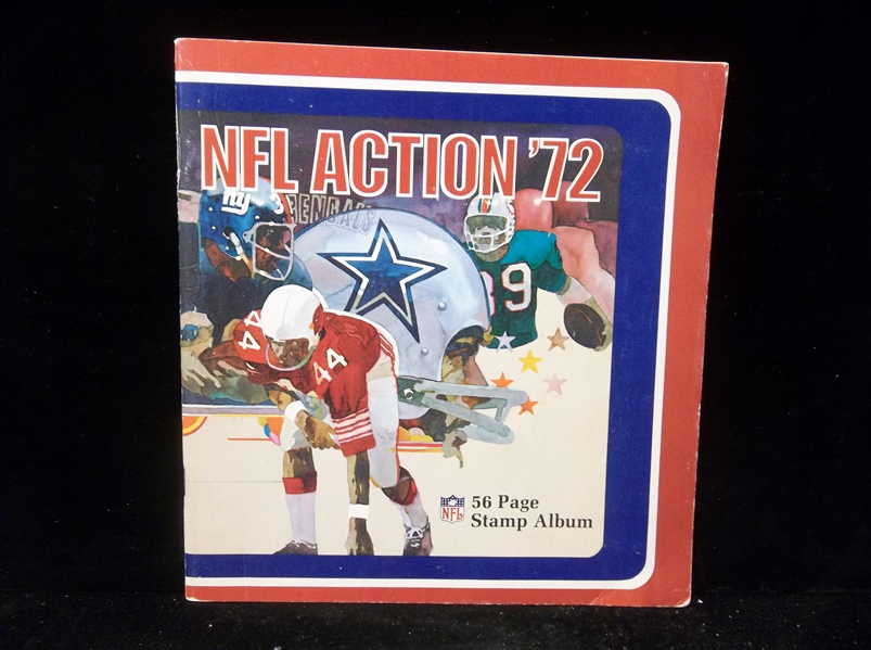 1972 Sunoco NFL Action Football 56 Page Stamp Album with 144 Inserted Perforated Stamps