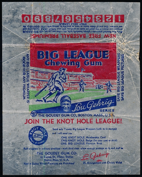 1934 Goudey Baseball Wrapper