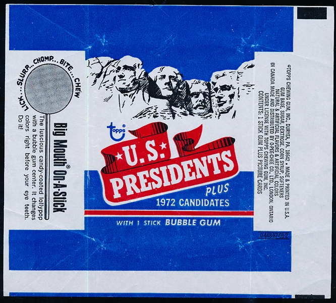 1972 Topps Non Sport- “U.S. Presidents”- 2 Wrappers