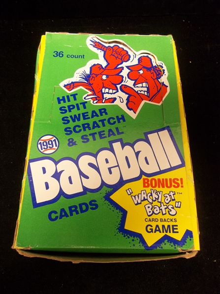 1991 Confex, Inc. “Hit, Spit, Swear, Scratch, & Steal Baseball”- 1 Unopened Wax Box