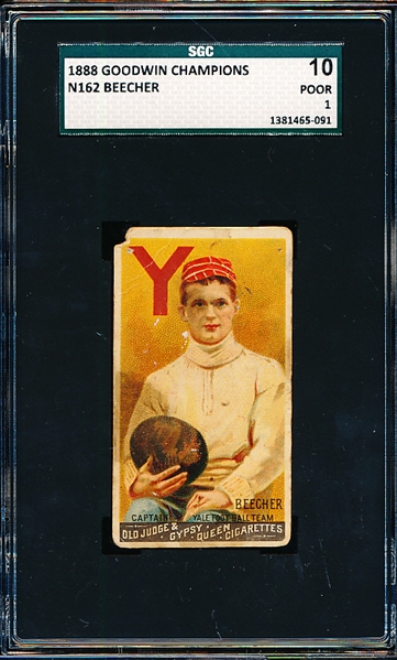 1888 N162 Goodwin Champions- Beecher (Yale) Football- SGC 10 (Poor 1)