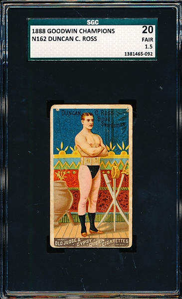 1888 N162 Goodwin Champions- Duncan C. Ross, Broad Swordsman- SGC 20 (Fair 1.5)